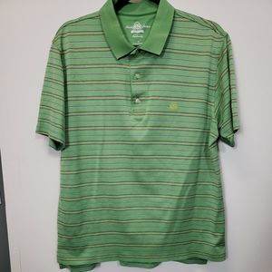 Brooks Brothers Prosport Men's Size M Polo Shirt Green Yellow Black Striped